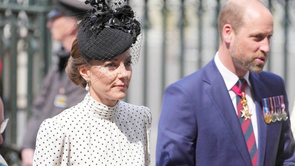 Prinzessin Kate und Prinz William sind beim Staatsbesuch von Frankreichs Präsident Emmanuel Macron und seiner Frau Brigitte dabei. (Archivfoto) Foto: Kirsty Wigglesworth/AP/dpa