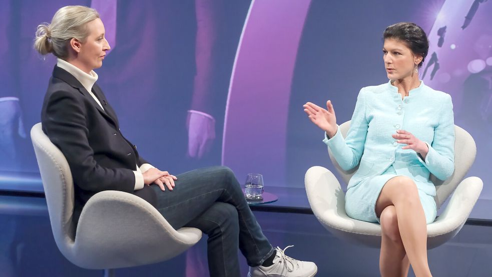 AfD-Chefin Alice Weidel und BSW-Gründerin Sahra Wagenknecht: In Thüringen haben beide Parteien schon Gespräche geführt. Foto: WDR/Oliver Ziebe