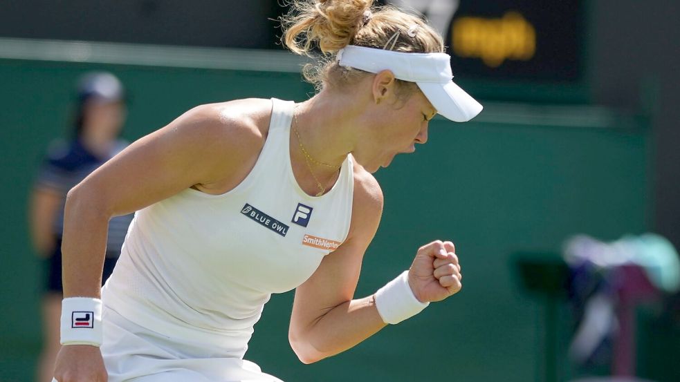 Laura Siegemund darf jubeln. Foto: Alastair Grant/AP/dpa