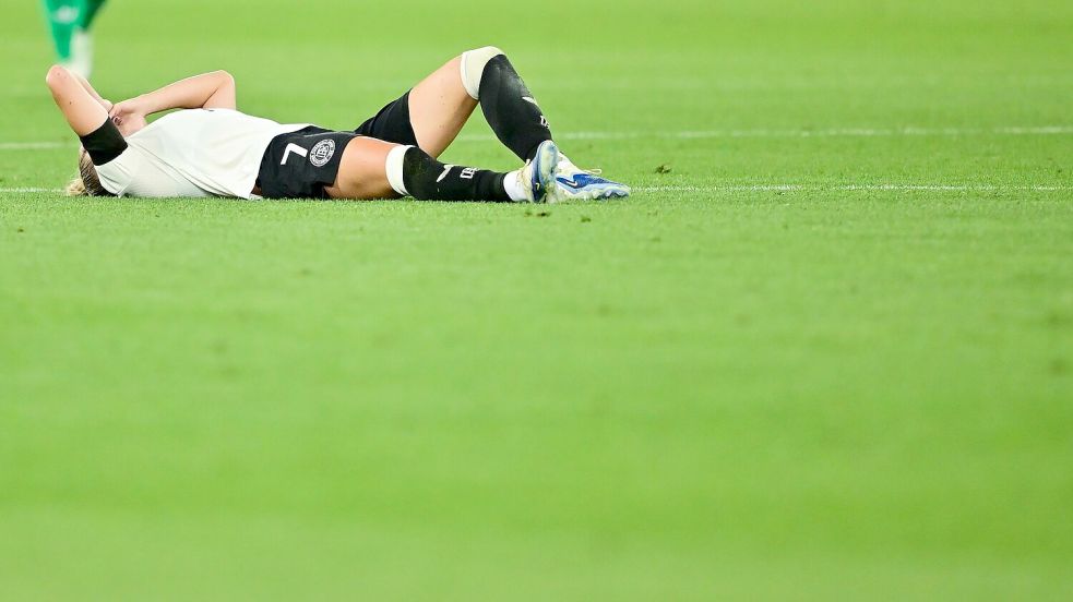 Das tut weh: Für Giulia Gwinn ist die EM vorzeitig beendet. Foto: Sebastian Christoph Gollnow/dpa