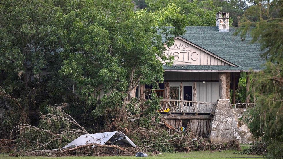Das „Camp Mystic“ am Guadalupe River wurde von den Überschwemmungen überrascht. Foto: Eli Hartman/AP/dpa