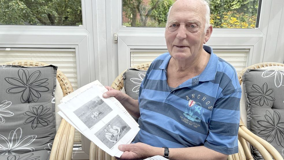 Eduard de Vries aus Freepsum wurde 1944 geboren und kann sich selbst nicht mehr an den Zweiten Weltkrieg erinnern. Seine Familie hat ihm aber viel darüber erzählt. Foto: Hannah Weiden