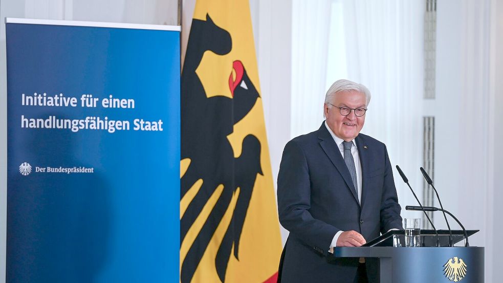 Die Initiative für einen handlungsfähigen Staat legt ihren Abschlussbericht vor - Schirmherr ist Bundespräsident Steinmeier. Foto: Katharina Kausche/dpa