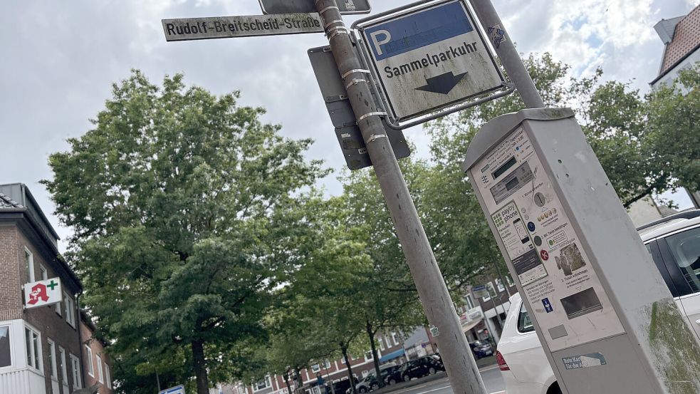 Einer von zwei Parkautomaten im AOK-Viertel: der Standort an der Neutorstraße. Fotos: Stephanie Schuurman
