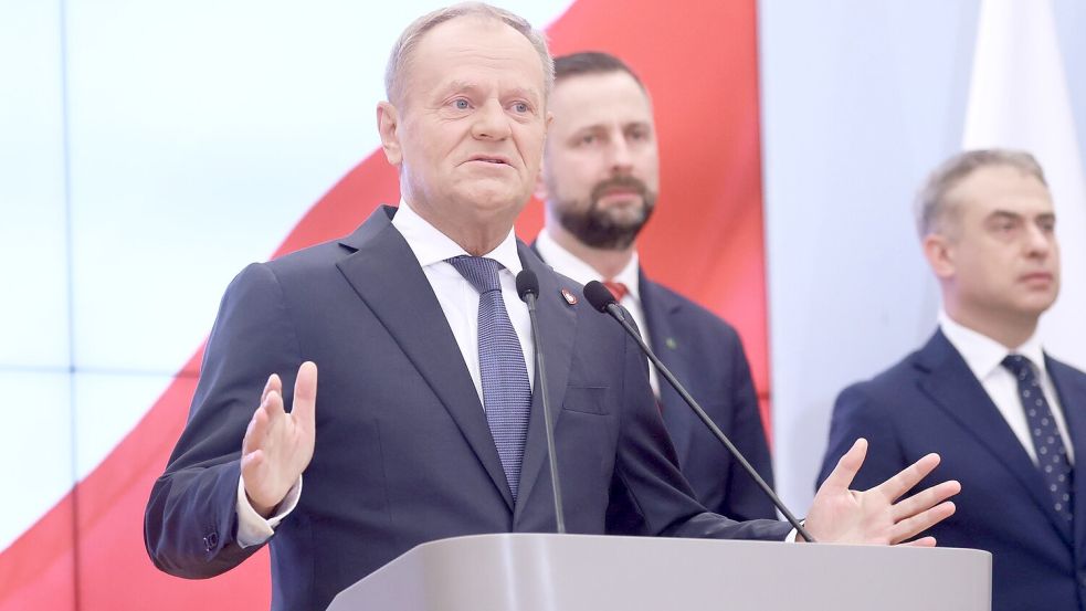 Polens Regierungschef Tusk hat sein Kabinett von 26 auf 21 Ministerposten verkleinert. Foto: Leszek Szymanski/PAP/dpa