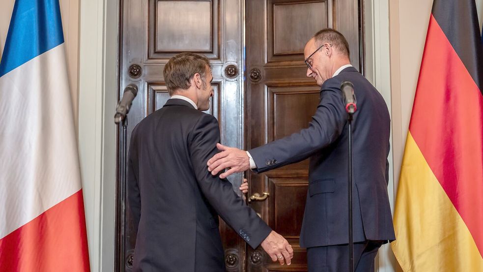 Merz und Macron sprachen in Berlin mehr als drei Stunden miteinander. Foto: Michael Kappeler/dpa