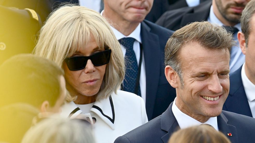 Emmanuel und Brigitte Macron klagen in den USA gegen die rechte Influencerin Candace Owens. (Archivbild) Foto: Julien Mattia/Le Pictorium via ZUMA Press/dpa