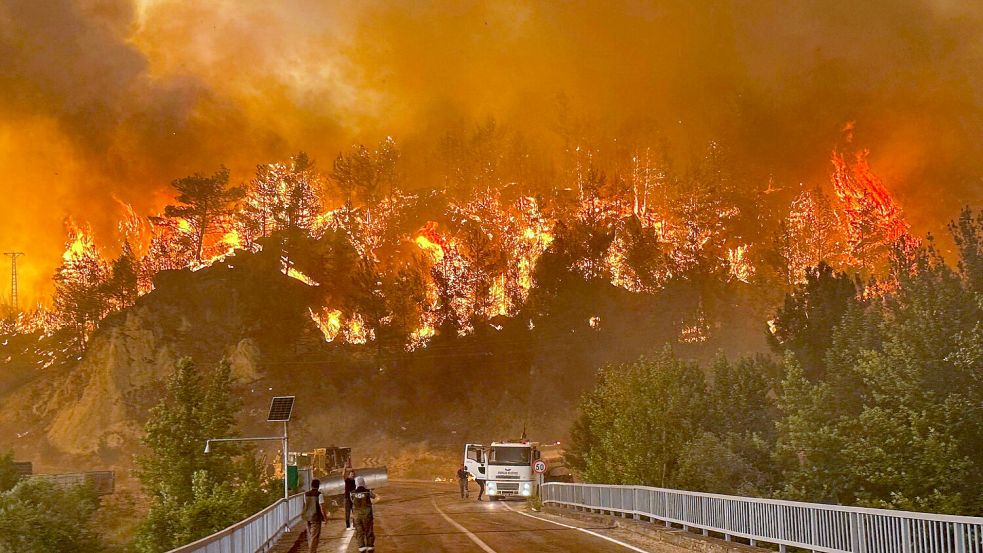 In mehreren türkischen Provinzen brennen derzeit Wälder. Foto: Ridvan Bostanci/IHA/AP/dpa