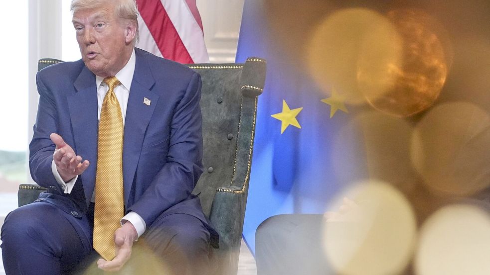 Das Treffen zwischen Ursula von der Leyen und Donald Trump ist beendet. Das Ergebnis ist trotz vieler Gespräche ernüchternd. Foto: dp/AP/Jacquelyn Martin
