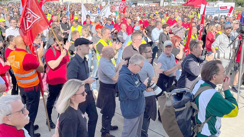 Auch in Schweinfurt gab es Protest. Foto: IG Metall/dpa