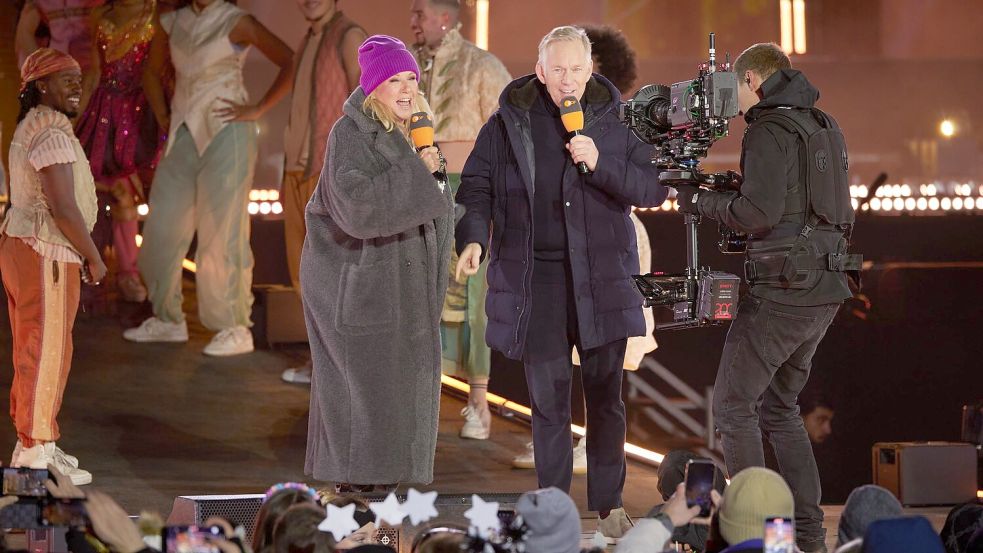 Andrea Kiewel und Johannes B. Kerner moderierten die Silvesterparty in den vergangenen Jahren. (Archivbild) Foto: Joerg Carstensen/dpa