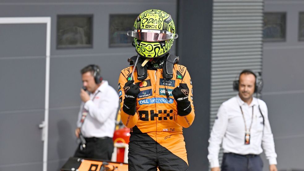Lando Norris setzte in Ungarn auf eine gewagte Strategie und gewann. Foto: Denes Erdos/AP/dpa