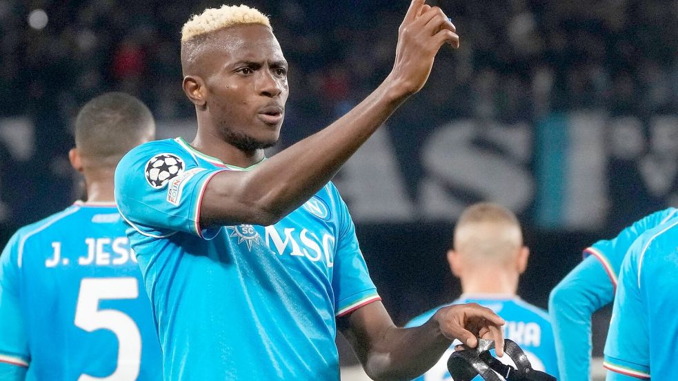Wechselt Victor Osimhen nun fix von Neapel zu Galatasaray? Foto: Gregorio Borgia/AP/dpa