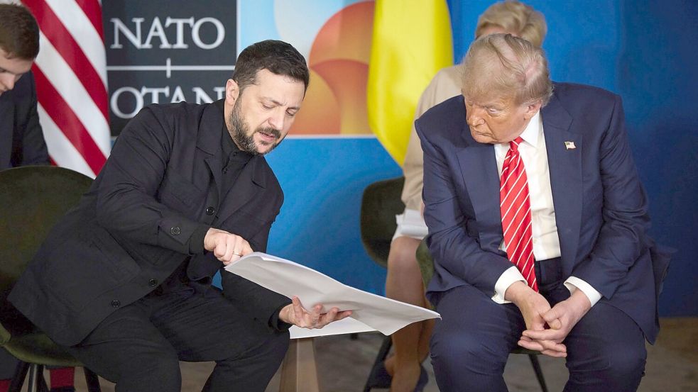 Die Beziehungen zwischen dem ukrainischen Präsidenten Wolodymyr Selenskyj und US-Präsident Donald Trump sind nicht immer leicht gewesen. In einem Telefonat haben sie nun ihre Positionen zu Russland abgestimmt. (Archivbild) Foto: Ukraine Presidency/Planet Pix via ZUMA Press Wire/dpa