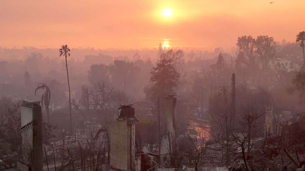 Die Verwüstung durch Feuer in Los Angeles. Foto: Jae C. Hong/AP/dpa