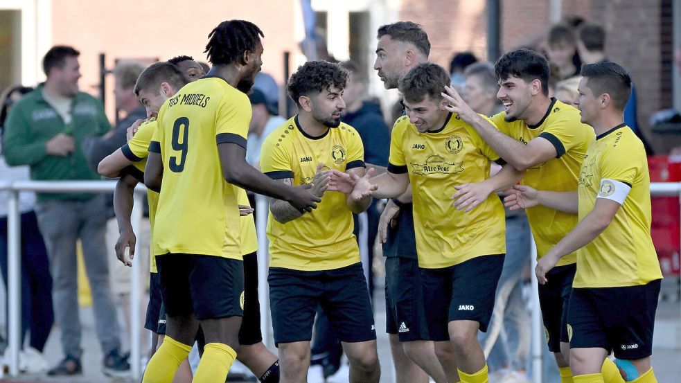 Der TuS Middels besiegte in der 2. Runde den Landesliga-Aufsteiger TuS Esens im Elfmeterschießen. Archivfoto: Jens Doden/Blomberg