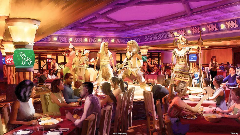 Blick in die „Disney Destiny“: ein vom König der Löwen inspiriertes Restaurant. Grafik: Disney Cruise Line
