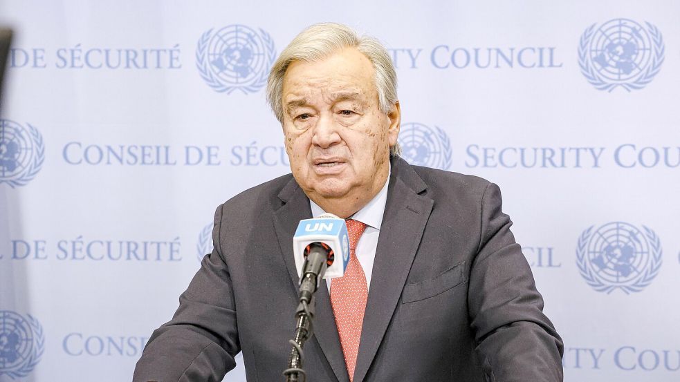 UN-Generalsekretär António Guterres hat sich „tief alarmiert“ über die Entscheidung der israelischen Regierung gezeigt, die Kontrolle über Gaza-Stadt zu übernehmen. Foto: Bianca Otero/ZUMA Press Wire/dpa
