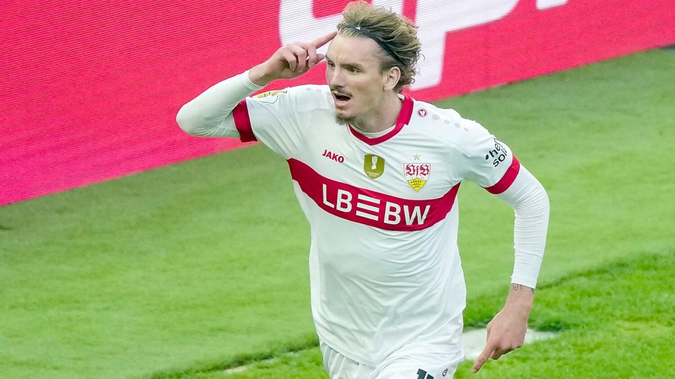 Jubelt Nick Woltemade auch in dieser Saison nach Toren im VfB-Trikot? Foto: Sören Stache/dpa