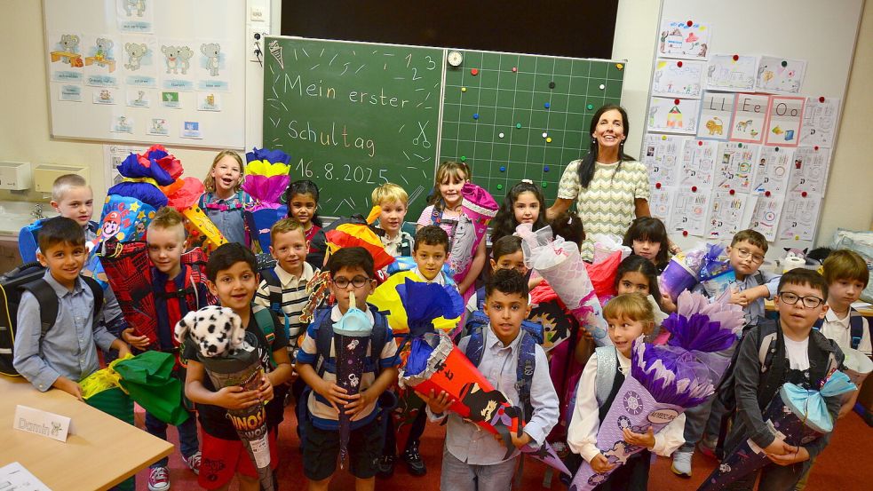 Ein großer Tag für viele Kinder in Ostfriesland: die Einschulung. Dieses Foto entstand an der Plytenbergschule in Leer. Foto: Hannah Lehmann