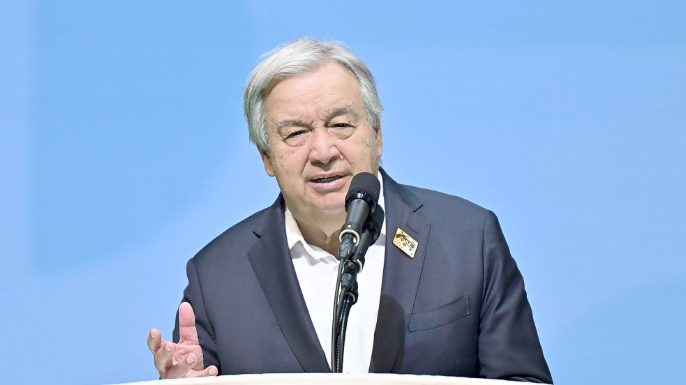 UN-Generalsekretär Guterres fordert eine Waffenruhe. (Archivbild) Foto: --/kyodo/dpa