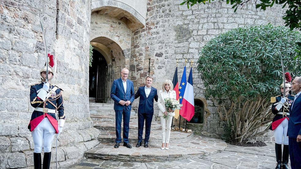 Merz und Macron sprachen auch über Russlands Angriffskrieg gegen die Ukraine. Foto: Kay Nietfeld/dpa