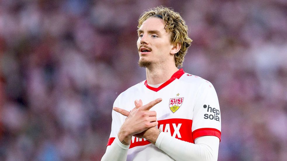 Nick Woltemade nimmt Abschied vom VfB Stuttgart und wechselt nach England. Foto: Tom Weller/dpa