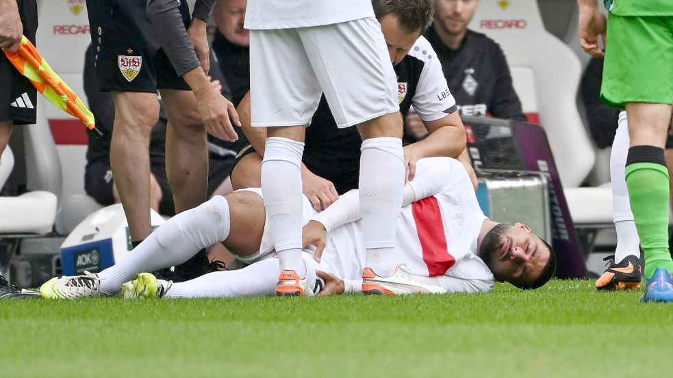 Deniz Undav konnte verletzt gegen Gladbach nicht einmal eine halbe Stunde spielen. Foto: Marijan Murat/dpa