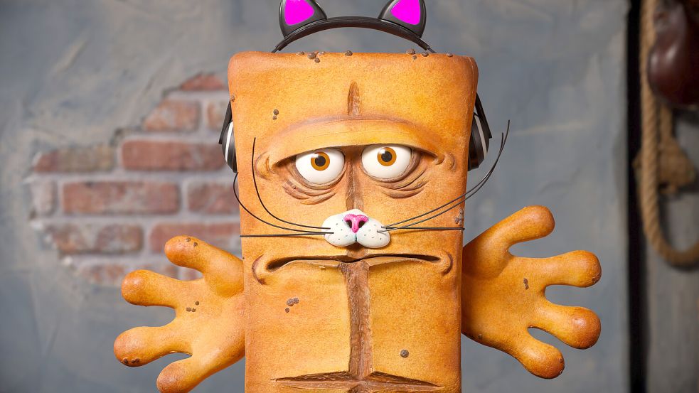 In der neuen Serie testet Bernd das Brot das Haustierversteher-Headset aus und ist – wenig überraschend – nicht sehr begeistert. Foto: KiKA/bumm film GmbH