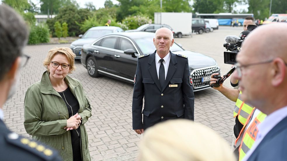 Wenn die Innenministerin Polizeidienststellen besucht, ist meist alles bis ins Detail vorbereitet. Foto: dpa/ Lars Penning