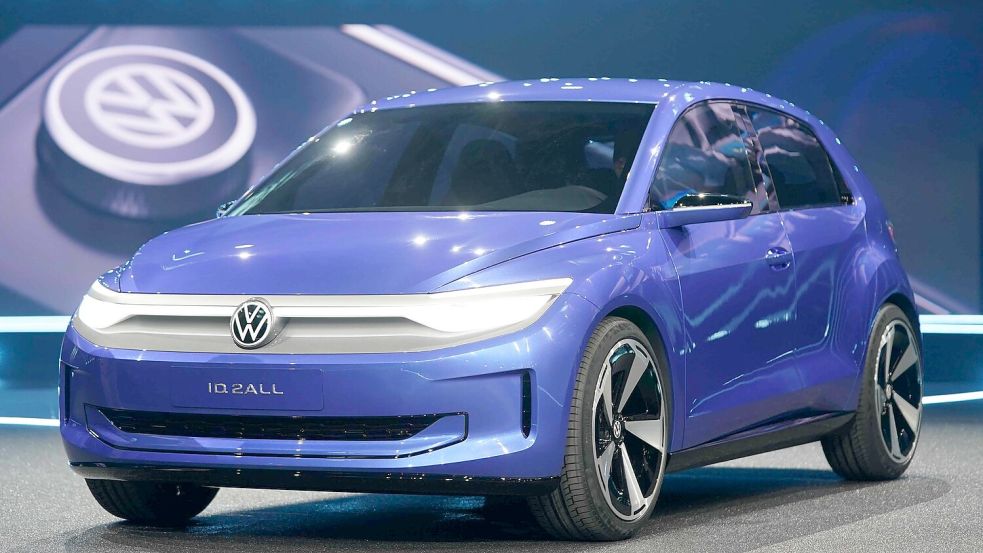 Als Studie hieß der Elektro-Polo 2023 noch ID.2all. Die Serienversion soll jetzt wieder den Namen Polo tragen. (Archivbild) Foto: Marcus Brandt/dpa