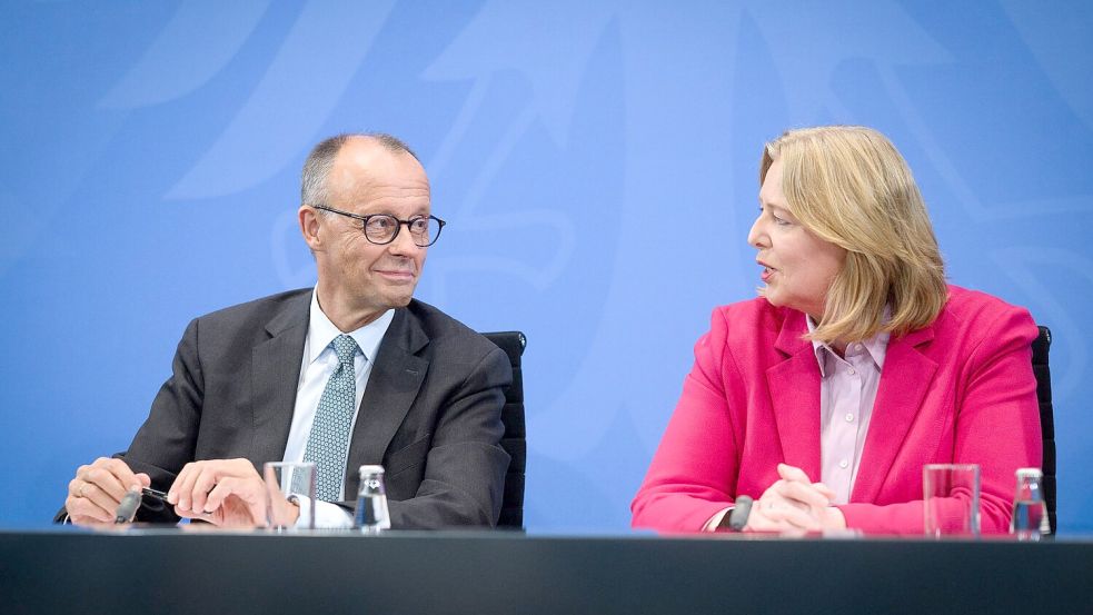 Merz und Bas haben sich nach den Auseinandersetzungen der letzten Tage versöhnt. Foto: Bernd von Jutrczenka/dpa