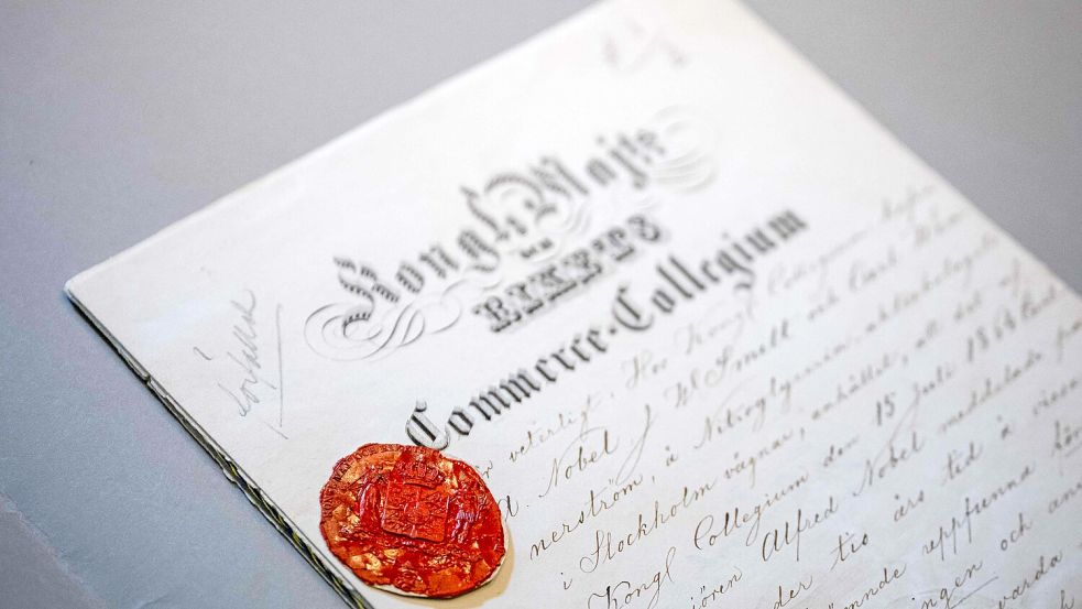In Schweden sind zahlreiche Patente von Alfred Nobel aufgetaucht. Foto: Jonathan Nackstrand/AFP Foto: JONATHAN NACKSTRAND