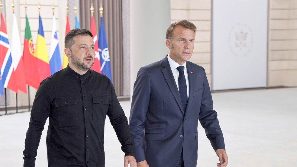 Macron treibt die Pläne für Sicherheitsgarantien für die Ukraine voran. Foto: Ludovic Marin/Pool AFP/AP/dpa