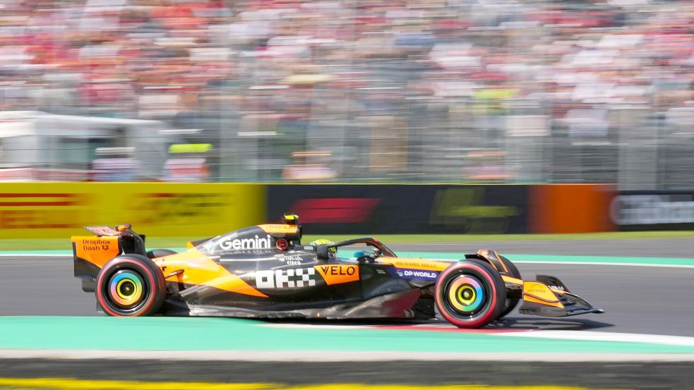 Nach seinem Defekt am McLaren in Zandvoort ist Norris voll in Fahrt. Foto: Antonio Calanni/AP/dpa
