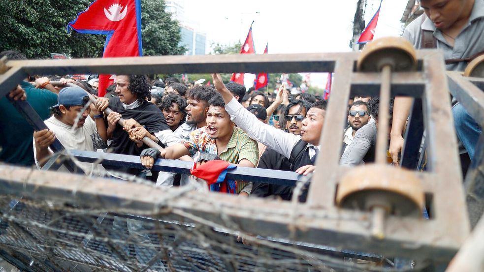 Demonstranten protestierten gegen Korruption und die Abschaltung der sozialen Medien durch die Regierung Nepals. Foto: Skanda Gautam