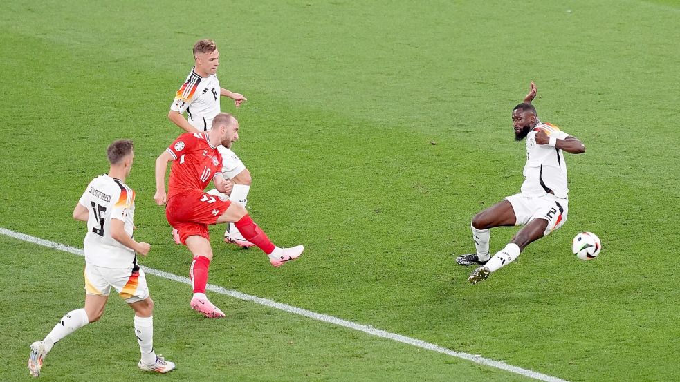 Christian Eriksen beim EM-Spiel gegen Deutschland. Foto: Marcus Brandt
