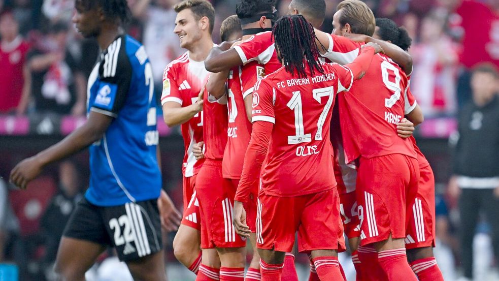 Der FC Bayern hatte gegen den Hamburger SV viel Grund zum Jubel. Foto: Sven Hoppe