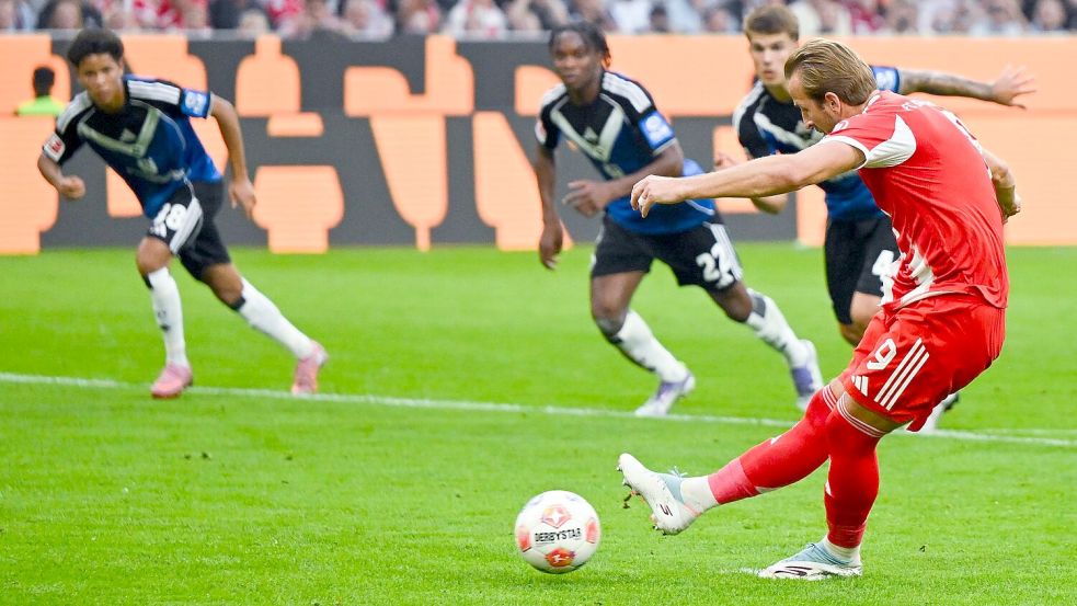 Wieder eiskalt vom Elfmeterpunkt: Harry Kane. Foto: Sven Hoppe