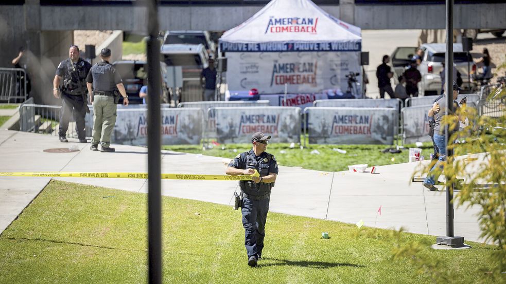 Rechtsaußen-Aktivist und Podcaster Charlie Kirk ist bei einer Veranstaltung tödlich verletzt worden. Foto: dpa/The Deseret News/Tess Crowley