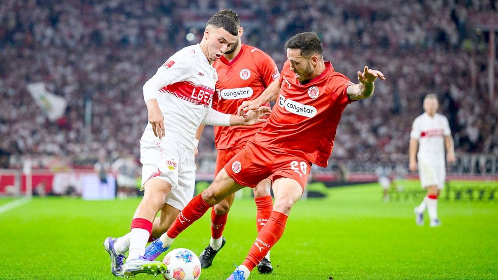 Traf zum ersten Mal für den VfB: Bilal El Khannouss. Foto: Tom Weller