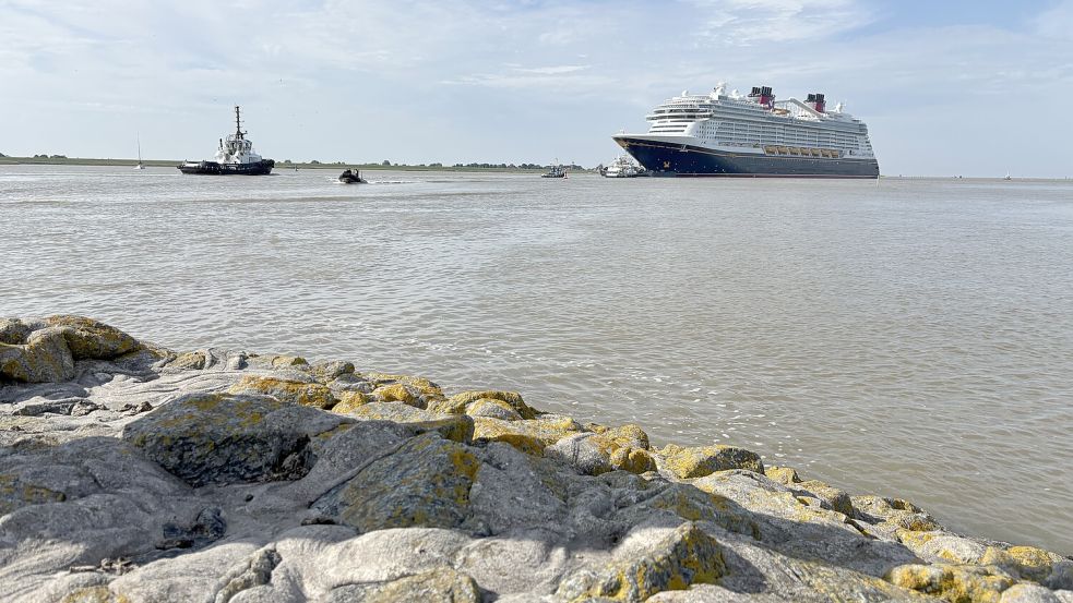 Für die „Disney Destiny“ ist der Weg nach Eemshaven (Niederlande) nun frei. Foto: Stephanie Fäustel