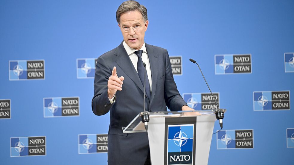 Auf der Pressekonferenz wehrte sich der Nato-Generalsekretär Mark Rutte gegen Vorwürfe, dass die Nato-Bündnispartner schlecht für den Ernstfall gerüstet seien. Foto: IMAGO/Anadolu Agency/Dursun Aydemir