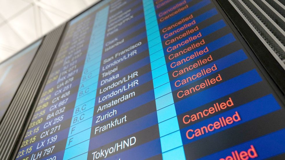 Am internationalen Flughafen Hongkong fielen Hunderte Flüge aus. Foto: Vernon Yuen