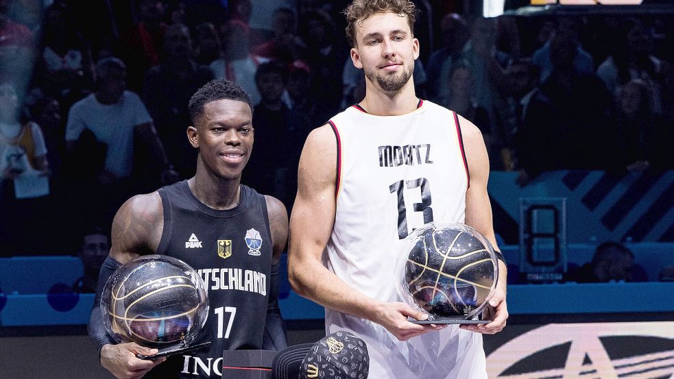 Deutschlands Basketball-Aushängeschilder Dennis Schröder und Franz Wagner spielen in den USA. Foto: IMAGO/Beautiful Sports