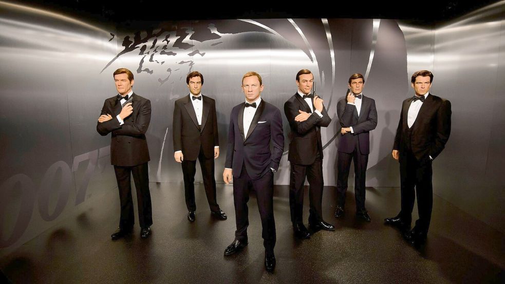 Frühere James-Bond-Darsteller als Wachsfiguren bei Madame Tussauds in London. Wer gesellt sich dazu? Foto: Madame Tussauds