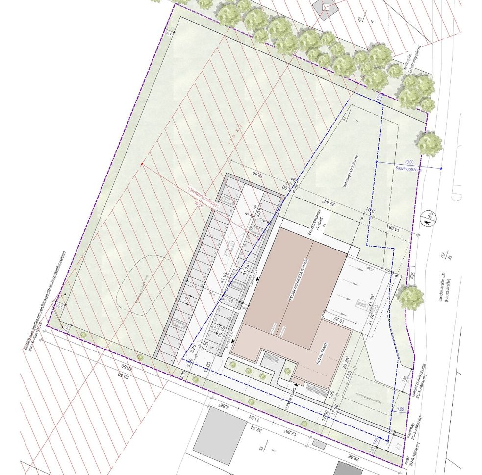 Platz für Erweiterungen ist auf dem Grundstück noch vorhanden. Planskizze: Radke Architekten