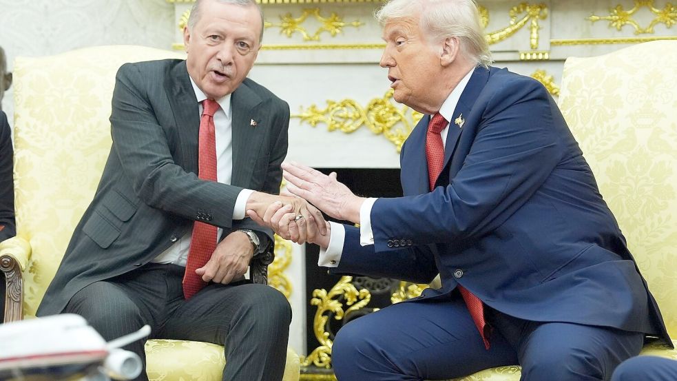 Es ist der erste Besuch für Erdogan im Weißen Haus seit 2019 Foto: Evan Vucci/AP/dpa