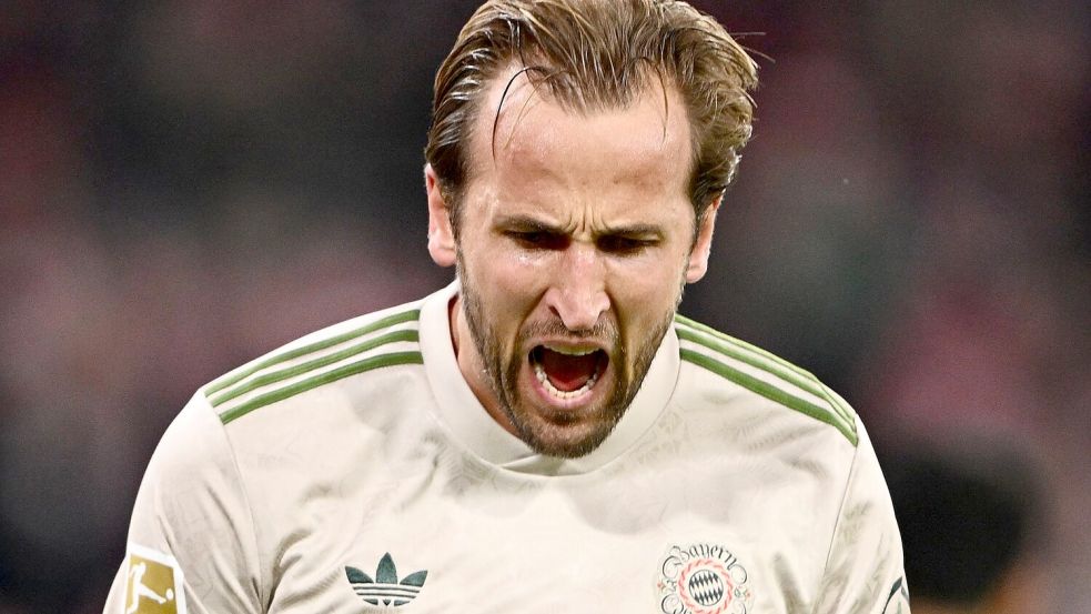 100 Tore in 104 Pflichtspielen für den FC Bayern: Harry Kane feiert seinen Rekord. Foto: Harry Langer