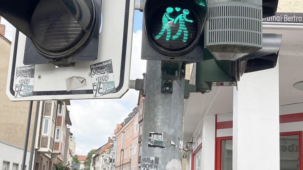 Stein des Anstoßes: Die sogenannten „Vielfaltsampeln“ in Hildesheim. Foto: Stadt Hildesheim